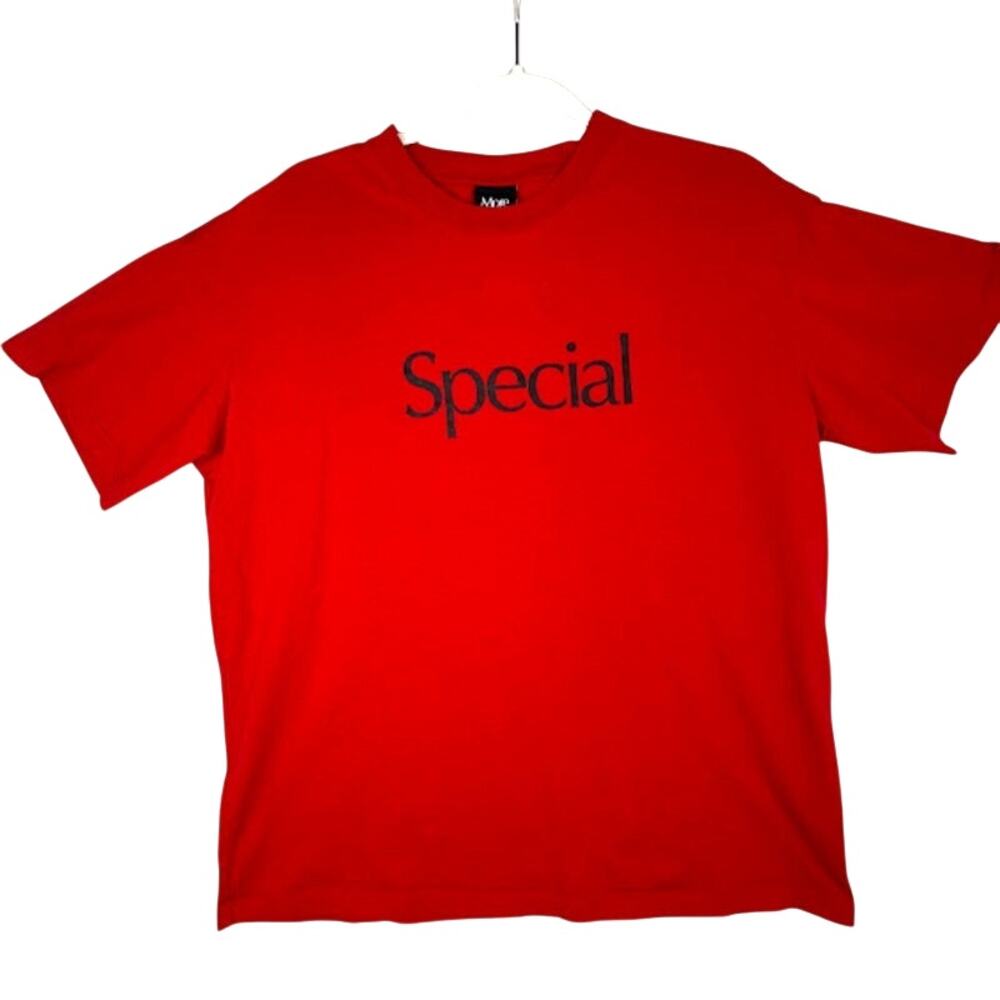 Christopher Kane More Joy “Special” Graphic T-Shirt Red Cotton Size S $225 MSRP